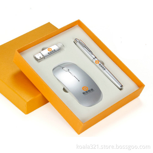 Unique Gift Ideas China Factory Pen Gift Set with mouse usb flash drive,3 in 1 business gift set promotional gift set